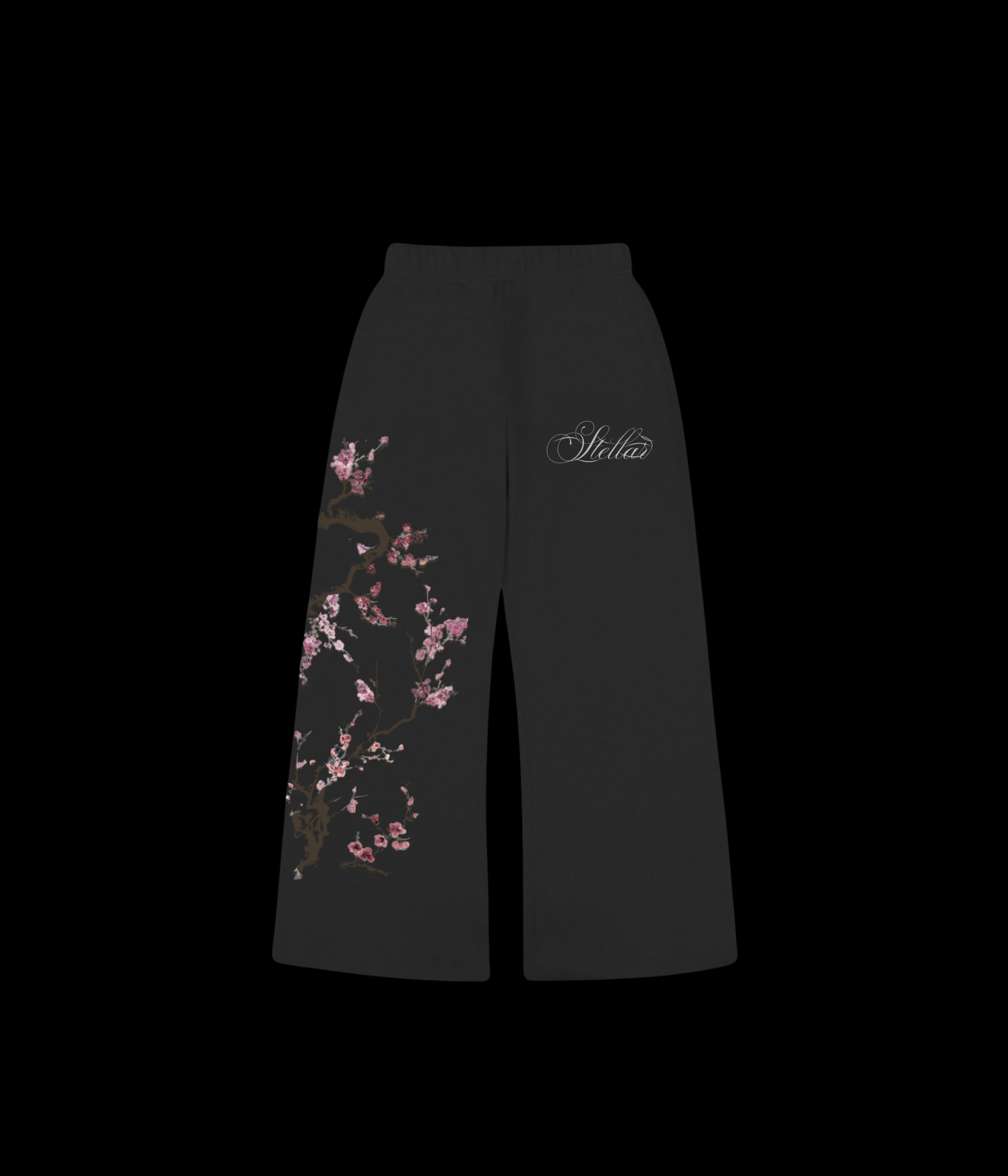 CHERRY BLOSSOM SWEATPANTS BLACK